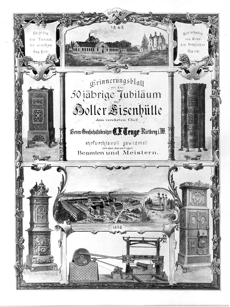 Erinnerungsblatt an das 50jährige Jubiläum der Holter Eisenhütte